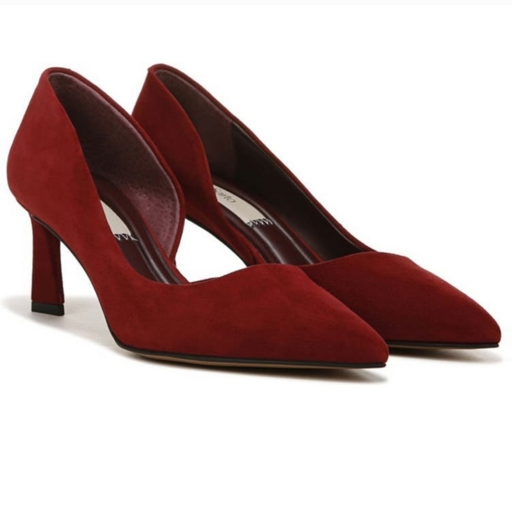 NWOT Franco Sarto Tana Suede Red Heels - Size 9.5 - Picture 1 of 14